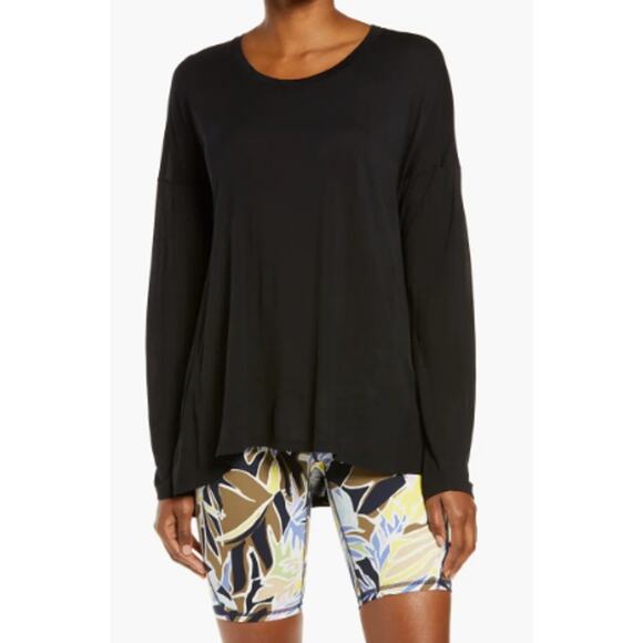 Sweaty Betty Plus Easy Peazy Sustainable Long Sleeve Shirt Black Size XXL - Picture 1 of 12